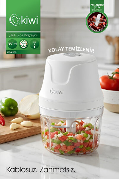 Kiwi Kc8203 3 Bıçaklı 350 ML Şarjlı Gıda Doğrayıcı Blender