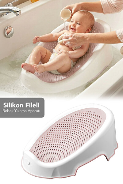 Meleni Baby Soft Bebek Küveti - Silikon Fileli Bebek Besleme, Yıkama Banyo Kü...