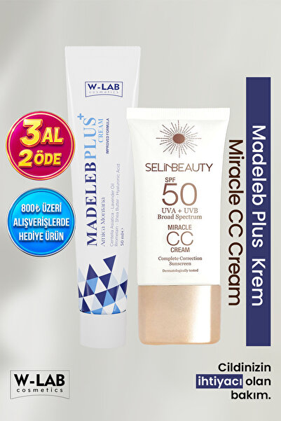 W-Lab Cosmetics Madeleb Plus Krem 50 ml ve Selin Beauty Cc Krem 50 ml Set