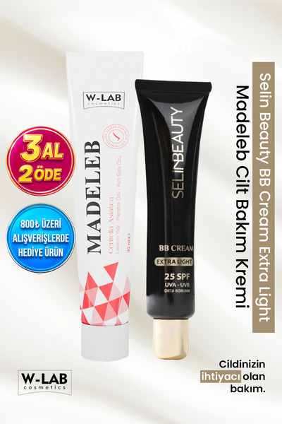 W-Lab Cosmetics Madeleb Krem 40 ML + Selin Beauty BB Cream Extra Light
