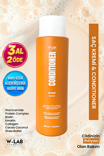 W-Lab Cosmetics Yumuşatıcı Nemlendirici Ve Besleyici Saç Kremi 400 Ml