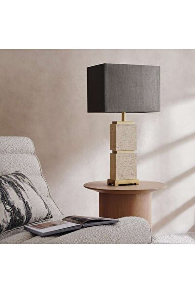 PAN HOME مصباح طاولة من البولي ريزين طراز Glift E27 مقاس 40.5×74 سم - لون طبيعي