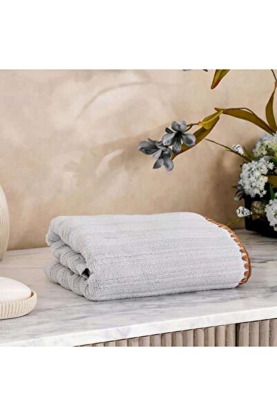 PAN HOME Ribbed Zero Twist Oyster Stitch Hand Towel 50x90cm - Grey