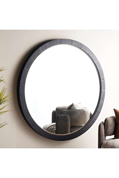 PAN HOME Meggy Wooden Wall Mirror Dia 152.5cm - Black