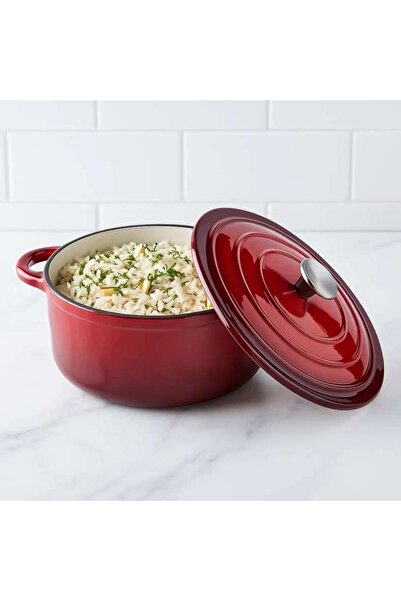 PAN HOME Glazura Enameled Cast Iron Cooking Pot 5.2l - Ombre Red
