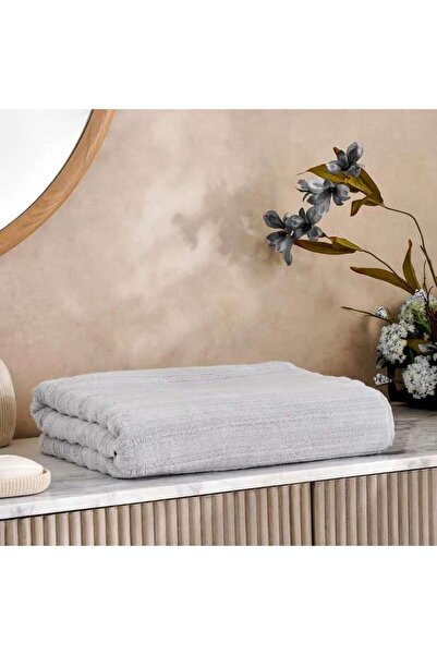 PAN HOME Ribbed Zero Twist Bath Sheet 90x150cm - Grey