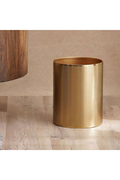 PAN HOME سلة نفايات معدنية كاسبيان 20 × 20 × 26 سم ذهبية اللون