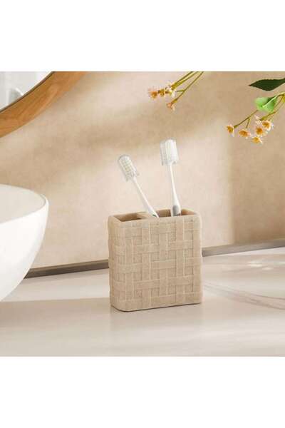 PAN HOME Casper Toothbrush Holder 11x5.5x11cm - Sand