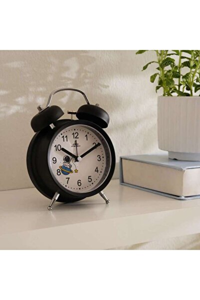 PAN HOME ساعة منبه شيمال بقطر 12x17x5.5 سم - أسود