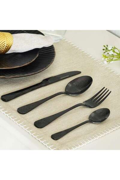 PAN HOME Ornate 16-piece Cutlery Set -black