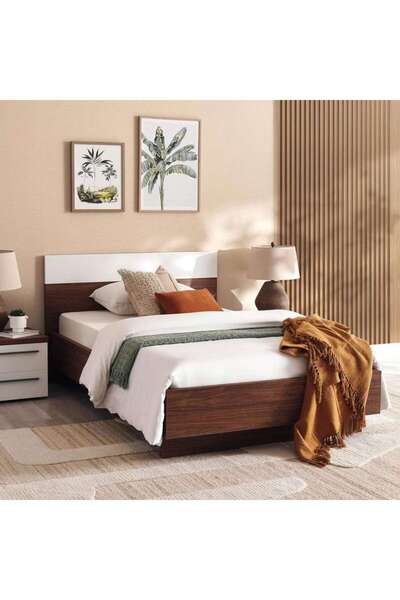 PAN HOME سرير بلفاست فردي 120x200 سم - لون الجوز