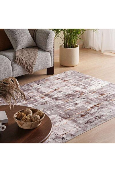 PAN HOME سجادة من الفرو الصناعي المطبوع من جليز مقاس 200×300 سم - بني