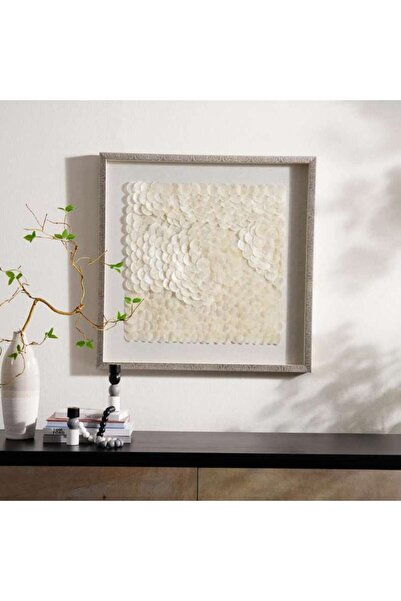PAN HOME Aloha Seashell Art Shadow Box 80x5x80cm - Beige