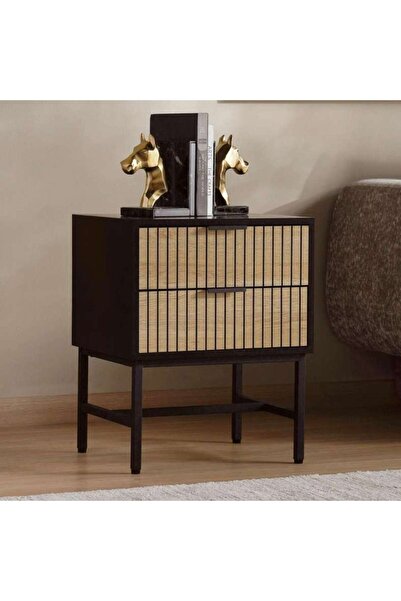 PAN HOME Ellis End Table Melamine - Natural & Black
