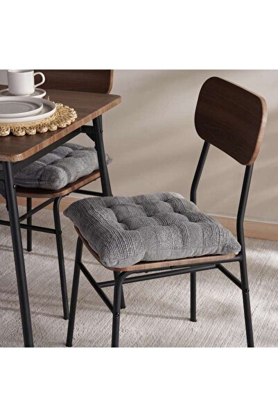 PAN HOME Tred Textured 2-Piece Chairpad set 40x40cm - Grey