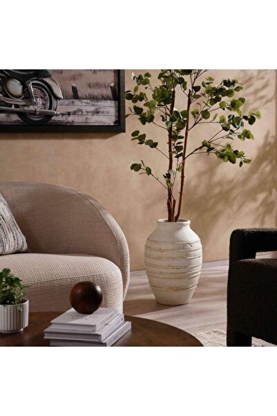 PAN HOME Emporio Cement Textured Vase 37x37x51.5cm - White