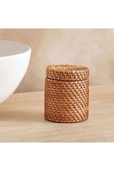 PAN HOME Manila Rattan Cotton Jar -9x9x11cm- Natural