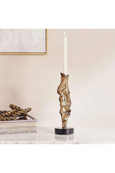 PAN HOME Callisto Metal Taper Candle Holder 10x10x31.4cm - Antique Gold