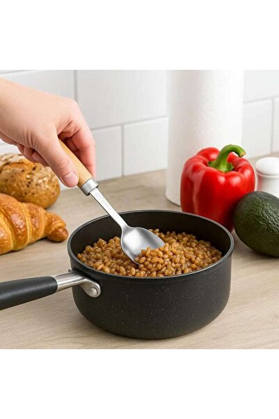 PAN HOME ملعقة ناتورا صلبة 31.5×7 سم - طبيعية