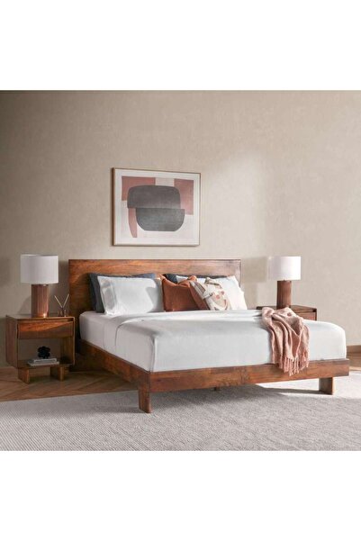 PAN HOME Rockfeller V1 Bed 160x200 Cm Solid Wood - Natural