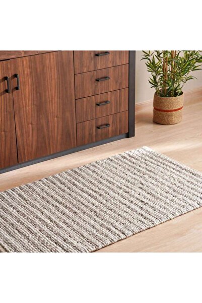 PAN HOME Herma Hand Woven PET Dhurrie 90x150cm - Beige