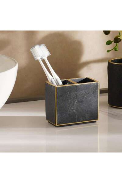 PAN HOME حامل فرشاة أسنان نيبولا 11x6.2x9.5 سم - أسود
