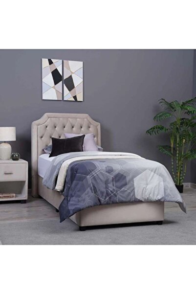 PAN HOME لوح رأس السرير أندروميدا مخملي بيج L-90: ارتفاع 125 سم