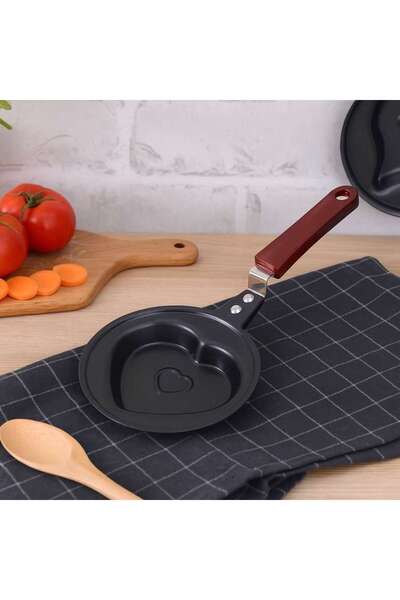PAN HOME Mini Fry Pan Heart Black 12cm