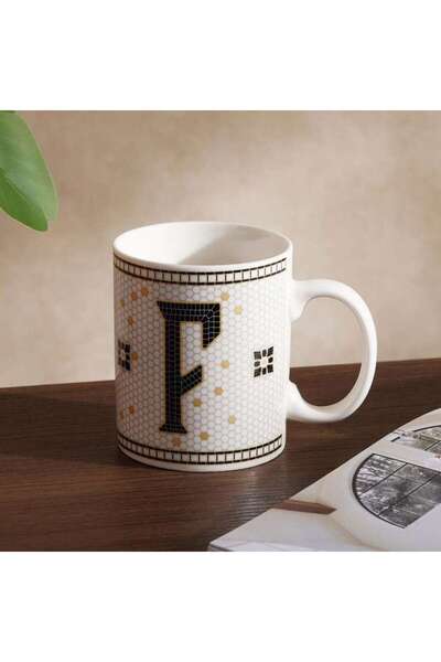 PAN HOME Alphabet F Mug 300ml -white