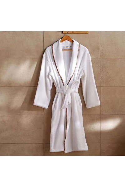 PAN HOME Oyster Stich Premium Turkish Cotton Shawl Collar Bathrobe -l/xl- Whi...