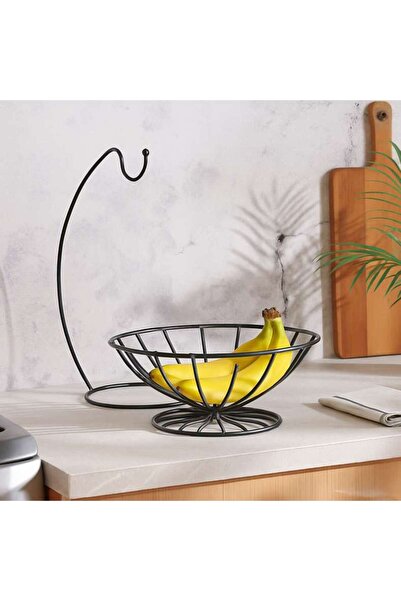 PAN HOME Kara Metal Banana Basket 30x32x39CM -Black