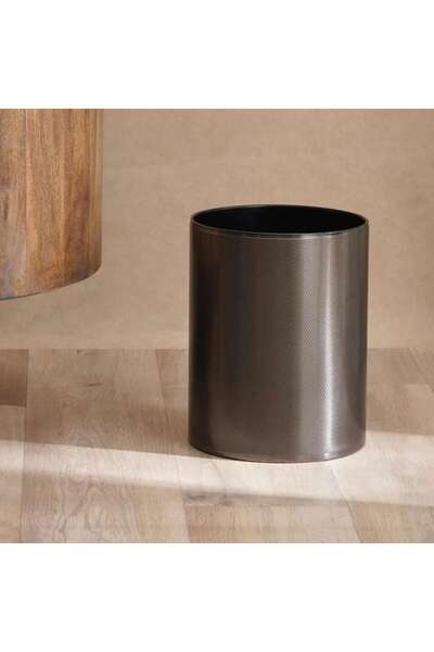 PAN HOME سلة نفايات معدنية كاسبيان 20 × 20 × 26 سم - أسود فضائي