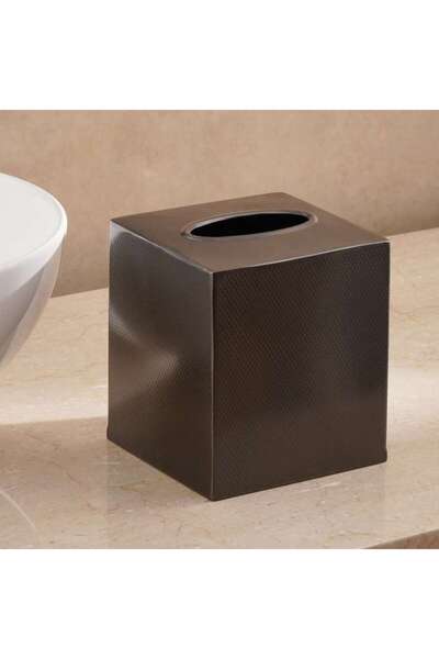 PAN HOME علبة مناديل معدنية كاسبيان 13 × 13 × 15.25 سم - أسود فضائي