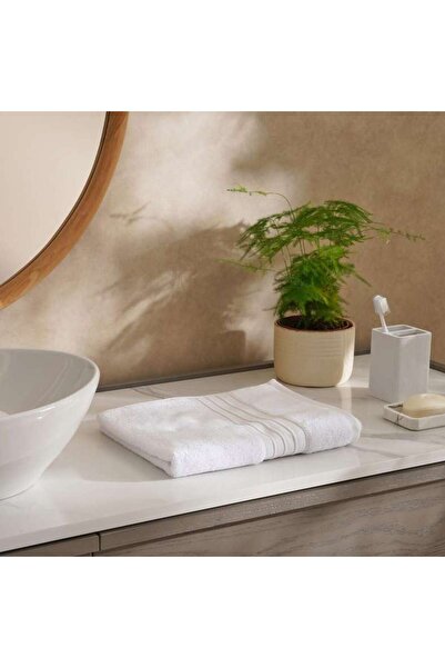 PAN HOME منشفة يد فاخرة من الهيدروكوتون 700 جرام/متر مربع، مقاس 50×90 سم - بيضاء
