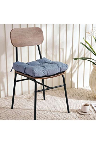 PAN HOME وسادة كرسي تريفور منقوشة 40x40+3 سم - أزرق فاتح