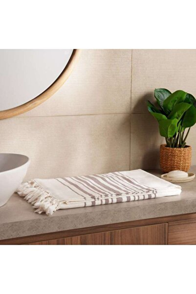 PAN HOME Anatolian Hammam Stripe Towel- 90x180- Anthracite
