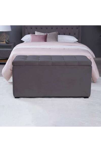 PAN HOME EMIRATES GIGASTORAGE BENCH-VELVET~GREY