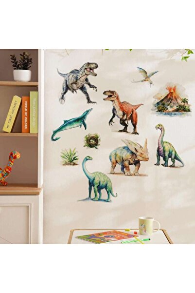 PAN HOME Decowall Dinosaur 2-Piece Wall Sticker 30X90cm - White