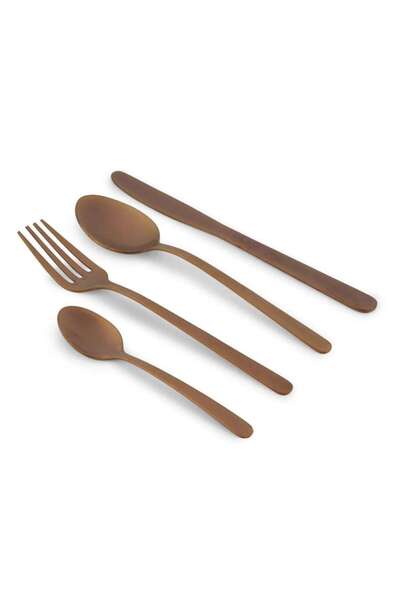 PAN HOME Aneta 16-Piece Cutlery Set - Copper