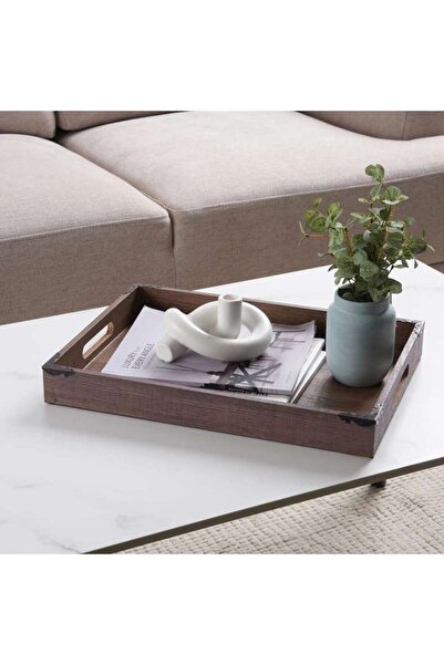 PAN HOME صينية ديكور إيميت 48.5×36.5×5 سم - بني