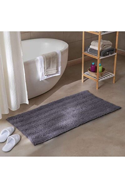 PAN HOME سجادة حمام ناعمة من الشينيل من أواسيس مقاس 50×80 سم - رمادي