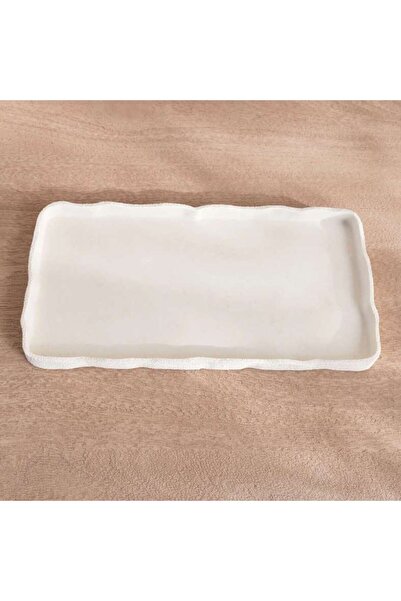 PAN HOME Crest Textured Bath Tray 31x16x2 Cm - Cream