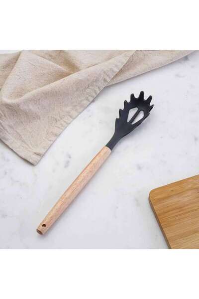 PAN HOME مغرفة سباغيتي سيليكون من كيرو 30×5.5 سم - رمادي