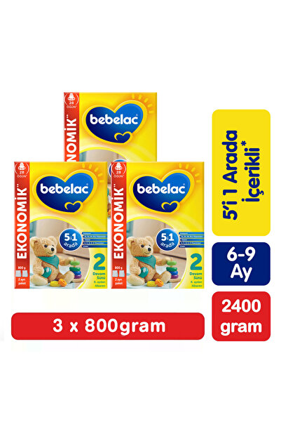 Bebelac 2 Devam Sütü 800 Gr x3 Adet 6-9 Ay