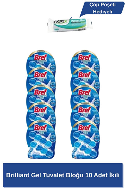 Bref Brilliant Gel Tuvalet Bloğu 10 Adet İkili