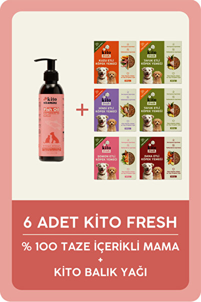 kito Fresh Taze Köpek Yemeği Tanışma Paketi + Premium Balık Yağı (200 ML)