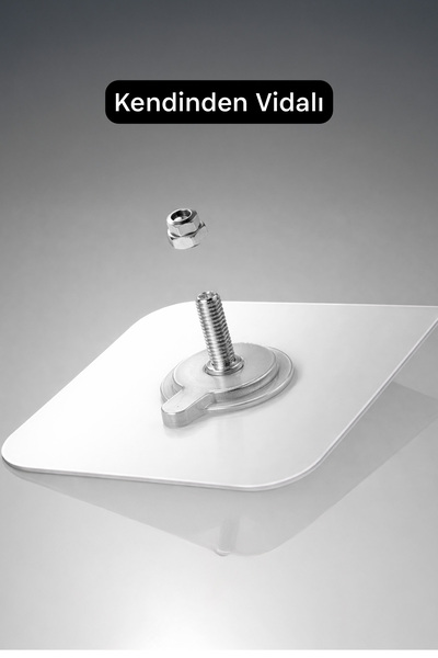 omilife 2'li Şeffaf Yapışkanlı Vidalı Çok Amaçlı Duvar Askısı Düzenleyici Askılık 6x6 cm