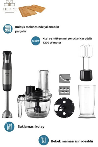 Philips 5000 Serisi El Blender Seti 1200W ProMix Teknolojisi SpeedTouch Hız K...
