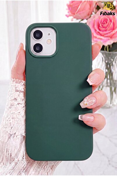 Fibaks iPhone 12/12 Pro Kılıf Lansman Içi Kadife Soft Yumuşak Dokulu Liquid S...