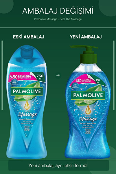 Palmolive Aroma Sensations Feel The Massage Peeling Etkili Duş Jeli 750 ml x2 Adet + Seyahat Kiti Hediye